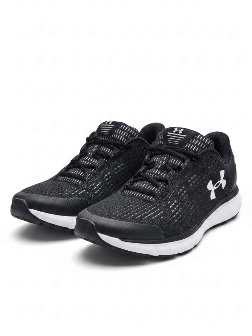 Under Armour Women's Black White Lace Up Low Top Athletic Sneakers 3021250-002